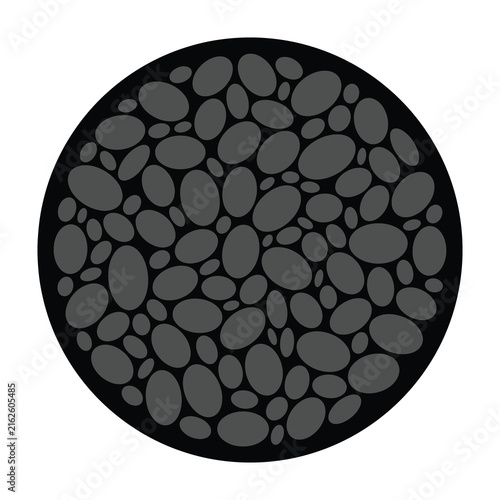 Bild auf Leinwand Grey pebbles texture background circular pattern