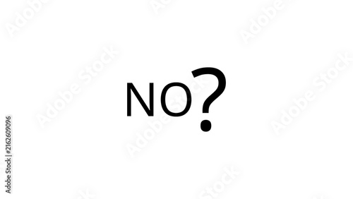 Clean minimalist no text with question mark symbol for refusal or negative survey results