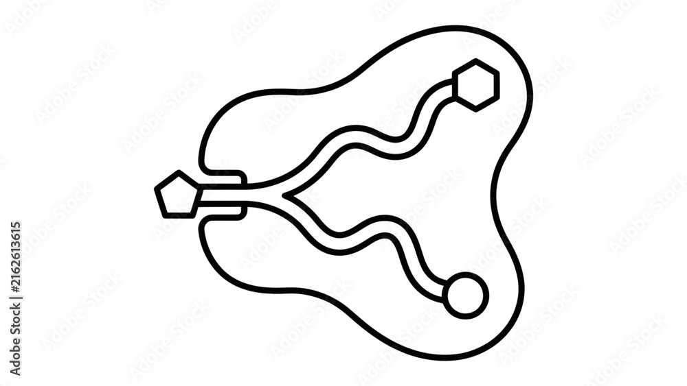 Obraz premium Molecular Structure Illustration: A simplified line drawing depicts a stylized molecular structure, possibly representing a drug compound or biological molecule.