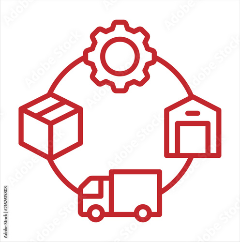 Supply Chain Management and Logistics Operations Icon