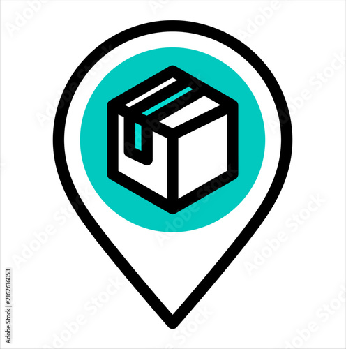 Package Delivery Location and Shipping Destination Icon