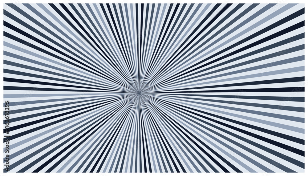 Fototapeta premium Blue sunburst radial background, dynamic backdrop for presentations web design and abstract projects.