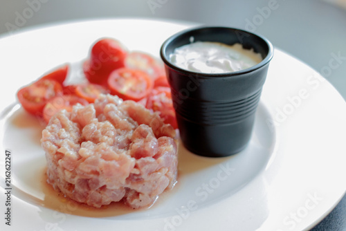 Raw Tuna Tartare With Tzatziki Angled