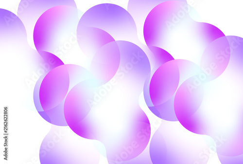 Purple Pink Bubble Circles, Overlapping Transparent Shapes, Soft Violet Glow, White Background, Colorful Round Forms, Smooth Gradient Texture, Light Abstract Pattern