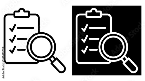 audit Two-tone version in black and white background