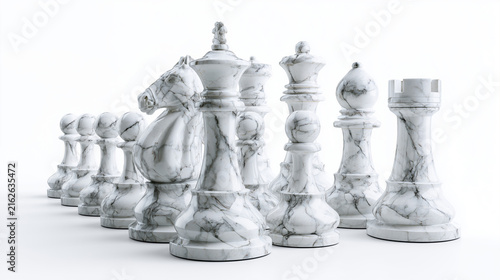Classic Chess Pieces Arranged for a Strategic Game