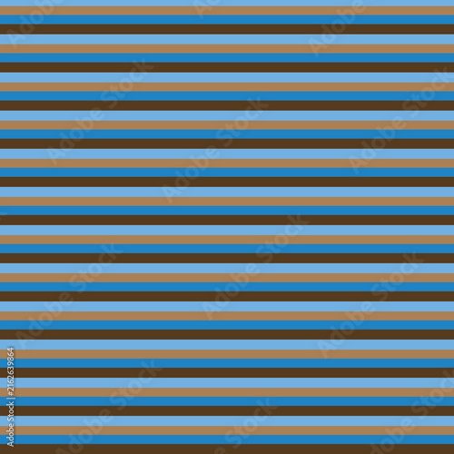 Bold horizontal striped pattern in light blue, vivid blue, tan and dark brown. Retro geometric background with rich contrast, ideal for textiles, wallpaper, branding and digital design.