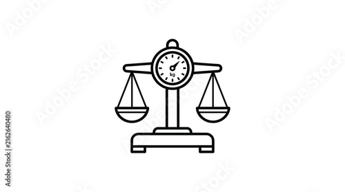 Scales of justice icon a black line drawing on a white background