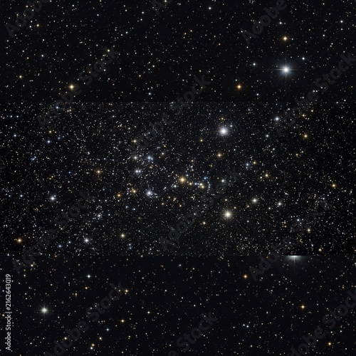 Cosmic Starfield And Deep Space Photography, 4 Starry Night Scenarios, Astronomical Telescope Astrophotography Black Background With Distant Galaxies