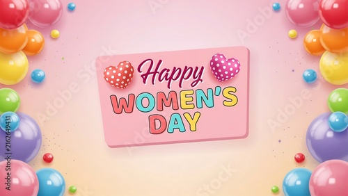 Happy women's day colorful celebration greeting card