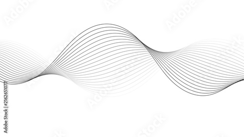 Minimal Abstract Wave Line Background with Elegant Flowing Curves on White. Modern Monochrome Line Wave Abstract Background for Luxury Branding Design.