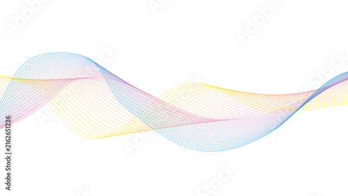 Elegant Multicolor Flowing Line Background with Dynamic Curved Waves. Colorful Abstract Wave Line Background with Smooth Gradient Flow on White.
