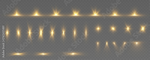 Intense starburst light creates a radiant glowing explosion. Long beams and shimmering highlights enhance the bright visual effect. Isolated transparent PNG.