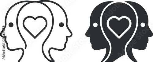 Bild auf Leinwand Empathy vector icon set, mental health therapy concept, emotional psychology pro