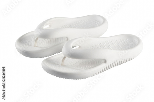 Canvastavla Stylish white ergonomic platform flip flops for summer