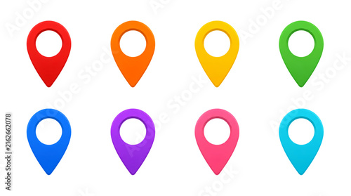 set of map marker icon isolated on transparent background.