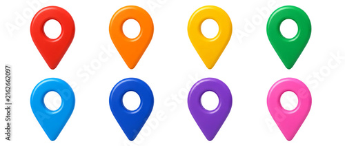 set of map marker icon isolated on transparent background.