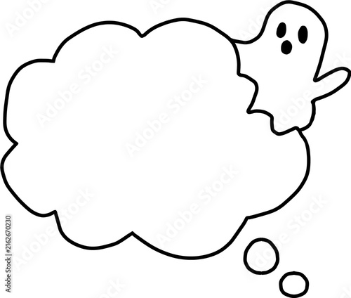 Hand-drawn Halloween speech bubble PNG element with transparent background
