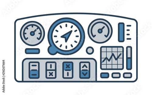 Technical Dashboard Control Panel Vector Illustration