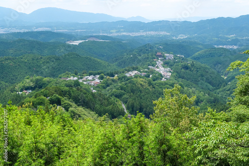 花矢倉展望台から眺める吉野山の町並み