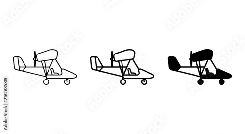 Simple Airplane Icons, Vector Aircraft Graphics, Lightweight Plane Illustrations, Aviation Symbols