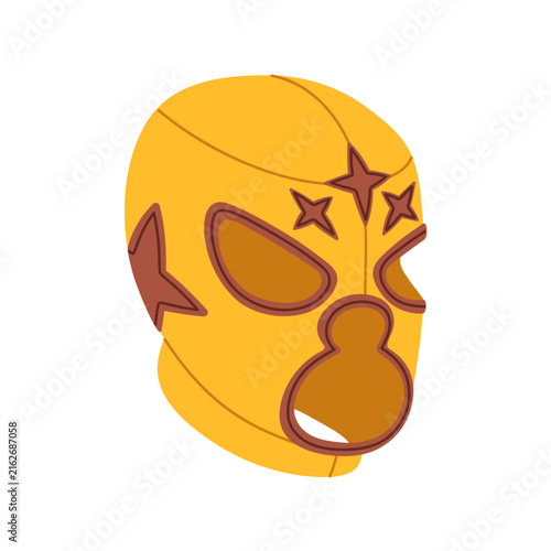 Mexican luchador mask design with stars, eye and mouth holes. Wrestling headw...