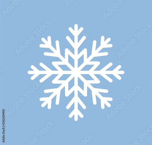 Snowflake crystal silhouette. Symmetrical geometric frozen shape, white snow ...