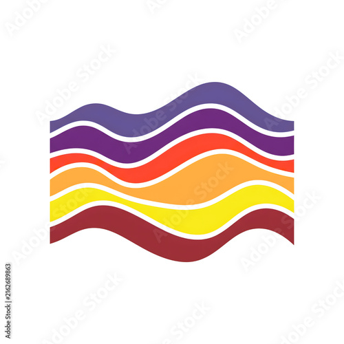 Cuadro en lienzo Retro wave composition with layered curves and nostalgic geometric patterns