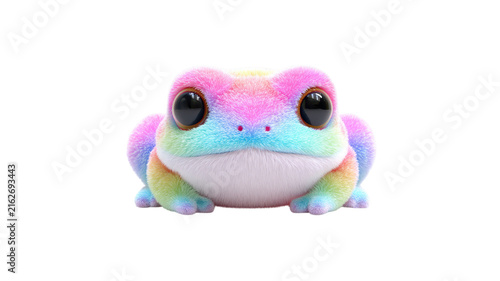 Cute cartoon frog with big round eyes whimsical