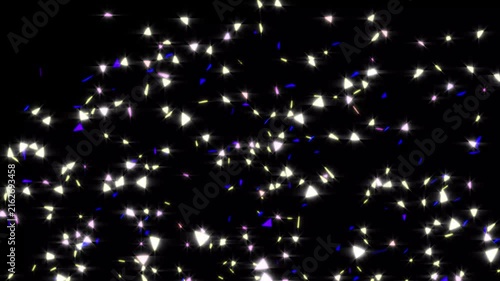 3D Realistic party popper confetti explosion with colorful paper pieces flying and falling naturally, isolated transparent alpha matte background for celebrations and event videos in 4K