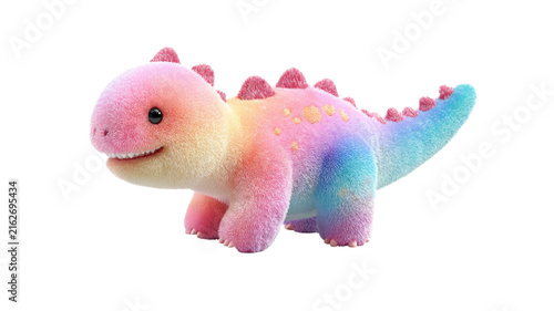 Rainbow dinosaur plush toy cute soft fluffy cartoon character
