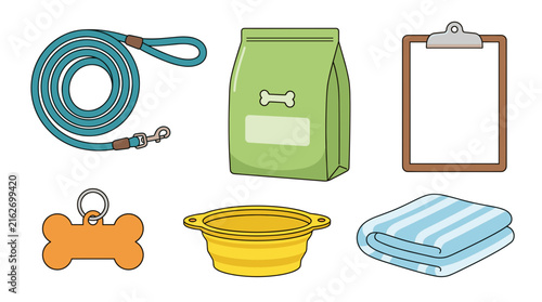 Pet Care Accessories and Supplies Vector Collection