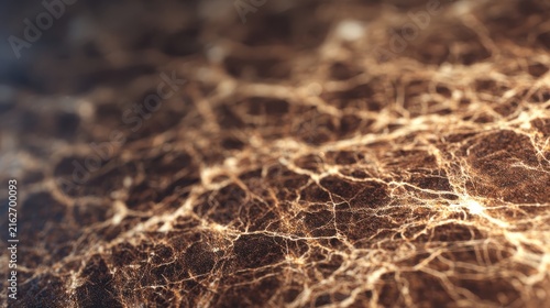 Abstract golden brown cobweb texture background, macro spiderweb silk fibers, Halloween spooky organic pattern backdrop