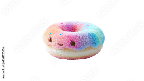 Cute donut happy face sweet dessert character isolated