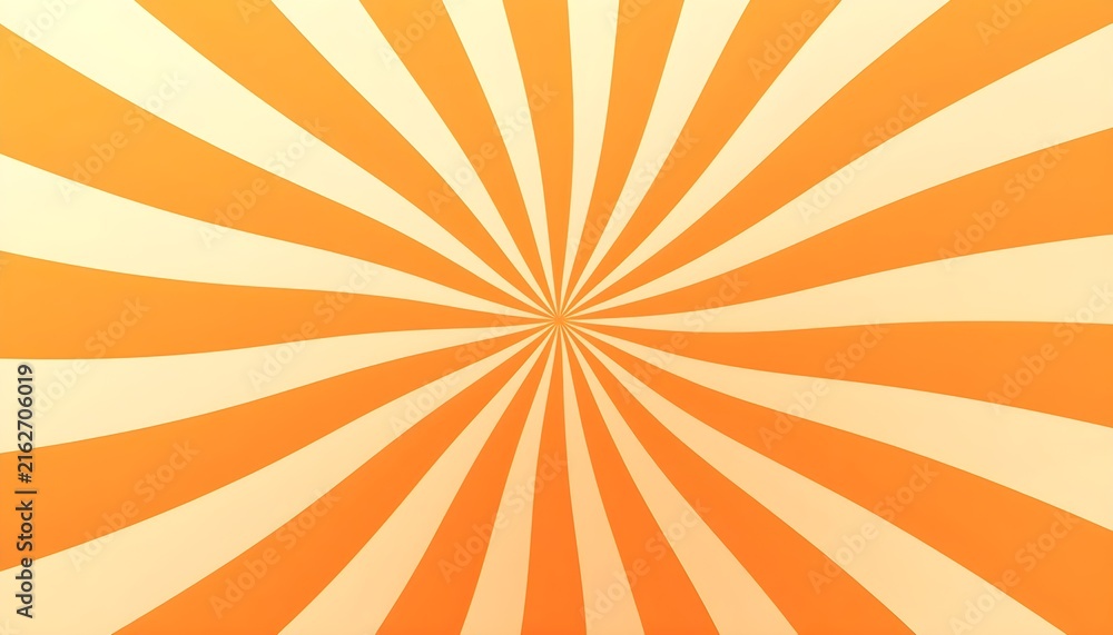 Fototapeta premium Retro Orange Wavy Pinwheel Radial Rays Vector Graphic