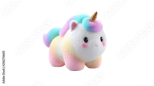 Cute fluffy unicorn toy with colorful mane