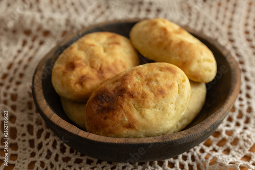 A photo of baked potato pies.