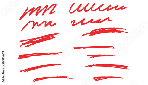 Red Paint Brush Strokes Set for Love, Valentine, Heart, Ribbon, Holiday, Christmas, Food, Chili Pepper, Hot Symbol and Creative Design Illustration