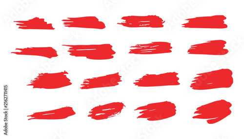 Red and White Watercolor Paint Strokes and Splashes Set for Grunge Art Design, Banner, Ribbon, Love Symbol, Decoration, Texture and Creative Illustration