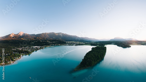 Lake Faaker See with Mittagskogel Mountain in Carinthia