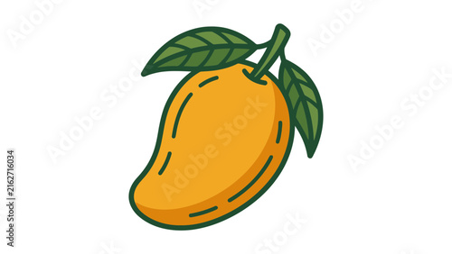 Mango Fruit Flat Vector Illustration