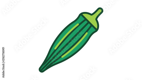 Okra Vegetable Vector Illustration