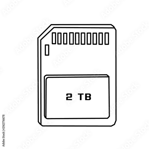 фотографія 2 TB Micro SD Memory Card Storage Line Icon Isolated on Transparent Background