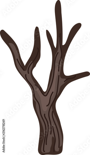 Brown tree trunk without leaves