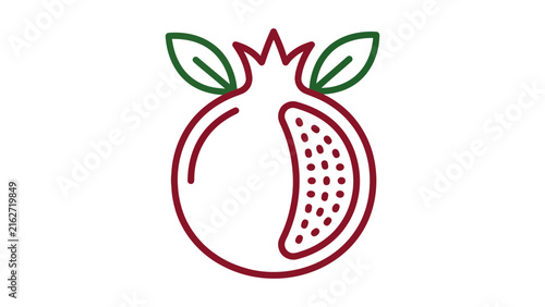 Minimalist Pomegranate Fruit Icon
