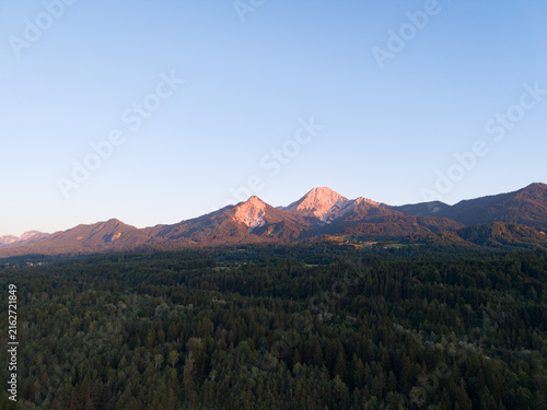 Mittagskogel Mountain at Sunset in Carinthia, Austria