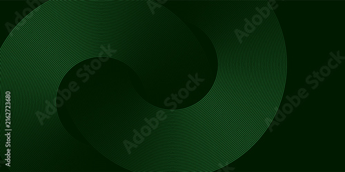 Abstract green background featuring dynamic wavy lines and smooth gradient curves.