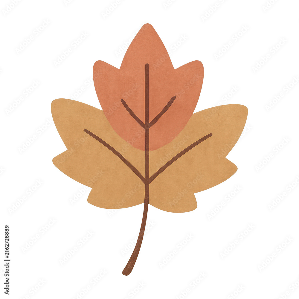 Fototapeta premium PNG Autumn leaf illustration transparent background.