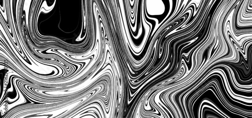 Modern Black White Acrylic Pour Texture with Organic Liquid Flow Design. Luxury Monochrome Marble Waves Background Featuring Abstract Fluid Art.