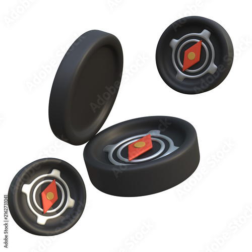 Bild auf Leinwand Navigational Compass Icons for Outdoor Exploration and Adventure Guiding